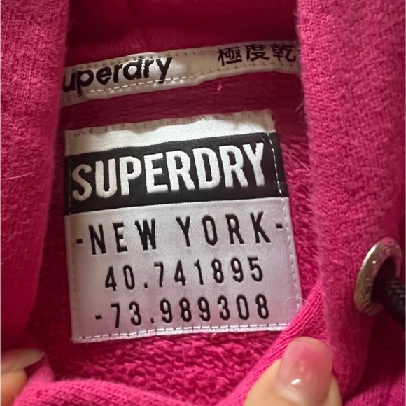 Super dry fuchsia hot pink hoodie size 4 made in Turkey, cotton - Picture 6 of 6